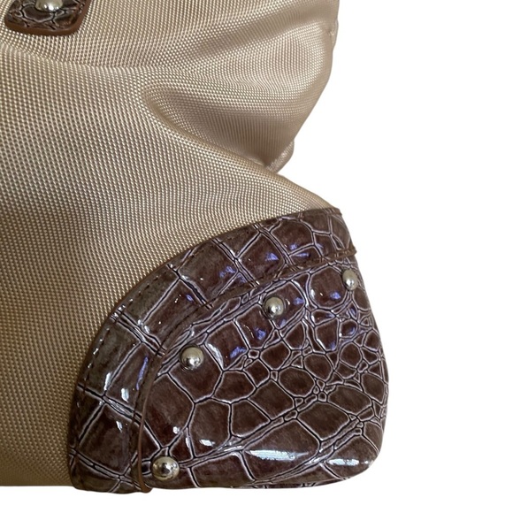 BUENO Snake-print & Tan Shoulder Bag Water Resistant Coastal Curved Handle Bag - Picture 9 of 15